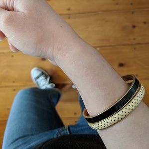 J Crew and Monet bracelet set polka dot & black